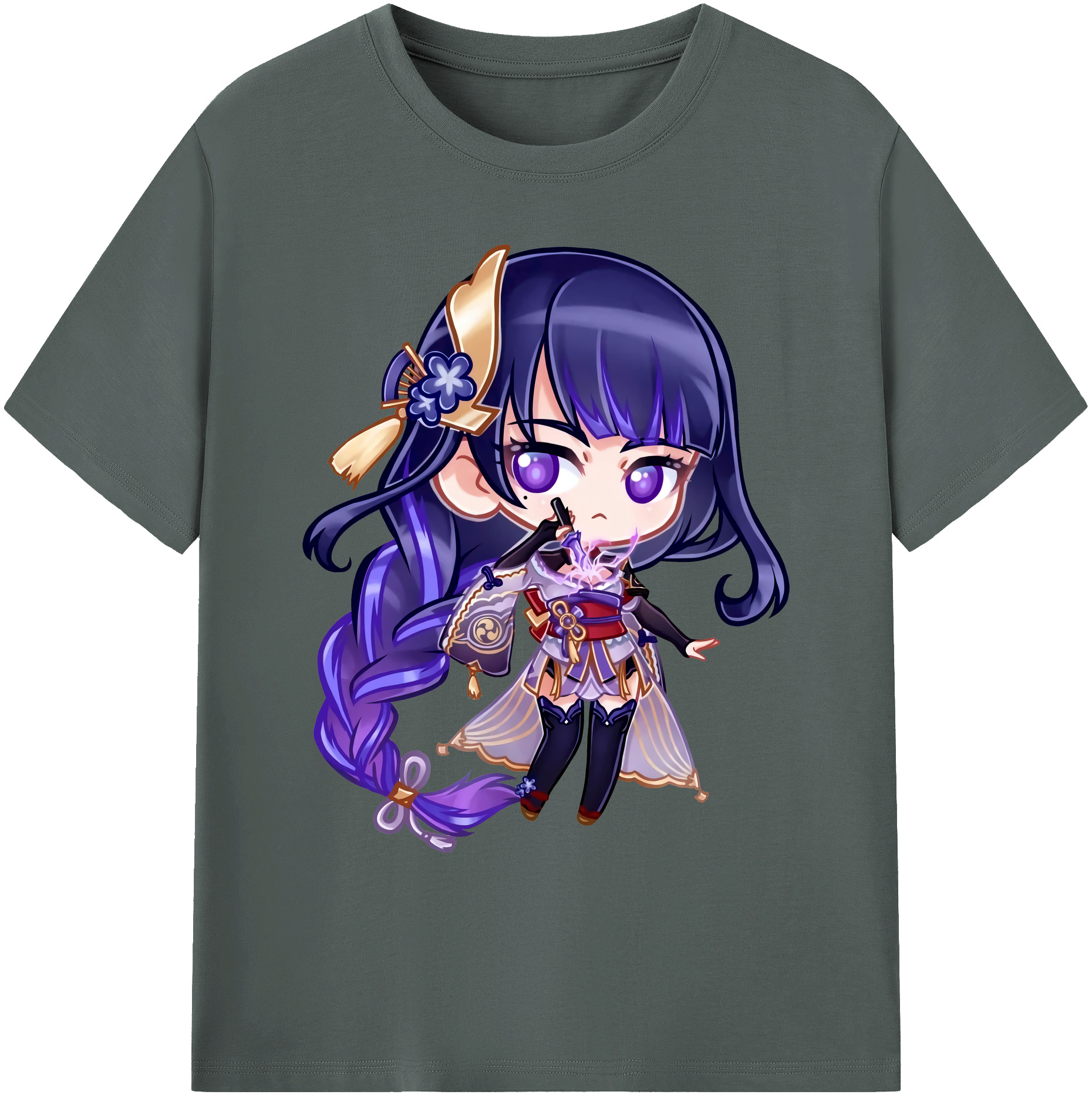 げんし神 雷電将軍 らいでんしょうぐん genshin Raiden Shogun 綿100％ メンズ半袖Tシャツ｜肌触りやわらか＆通気性